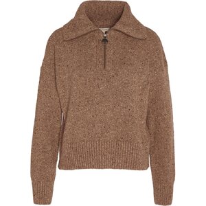 Barbour Lavensdale Half Zip Knitted Jumper Womens, Honey, XL (UK 16)