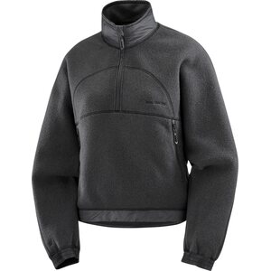 Salomon Chroma Fleece Crop Half Zip Womens, Deep Black, S