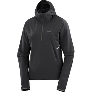 Salomon Sense Aero Hybrid Half Zip Hood Jacket Womens, Deep Black, XL
