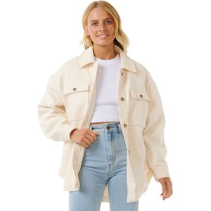 Rip Curl High Tide Fleece Shacket Womens, Off White, L
