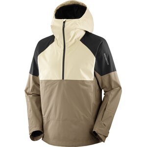 Salomon Transfer Anorak Mens, White Pepper / Deep Black / Shitake, S