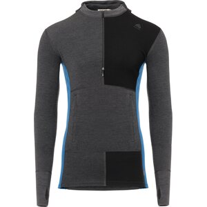 Aclima WarmWool Hoodsweater w/Zip Mens, Marengo / Jet Black / Corsair, XXL
