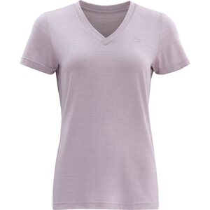 Devold Hareid Merino 200 V-Neck Tee Womens, Orchid, S
