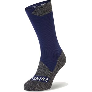 Sealskinz Raynham Waterproof All Weather Mid Length Sock, Navy Blue/Grey Marl, S