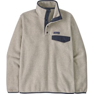 Patagonia Lightweight Synch Snap-T Pullover Mens, Oatmeal Heather / Smolder Blue, M