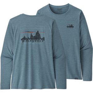 Patagonia Long-Sleeved Capilene Cool Daily Graphic Shirt Womens, '73 Skyline: Light Plume Grey X-Dye, M