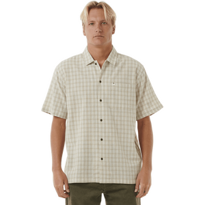 Rip Curl Classic Surf Check Short Sleeve Shirt Mens, Bone, XL