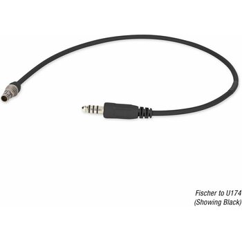 Ops-Core AMP Downlead cable, Fischer to Peltor EU Monaural Downlead Cable, Black