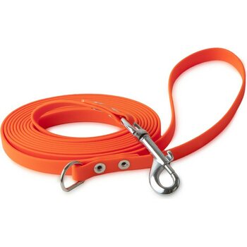 Firedog BioThane Dog leash 13 mm with handle & D-ring, Orange, 2 m