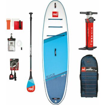 Red Paddle Co Ride 10'6" x 32" paketti, Blue/White | Carbon 50 Nylon -melalla