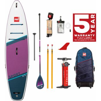 Red Paddle Co Sport 11'3" x 32" pakkaus, Special Edition - Purple | Hybrid Tough SUP-melalla