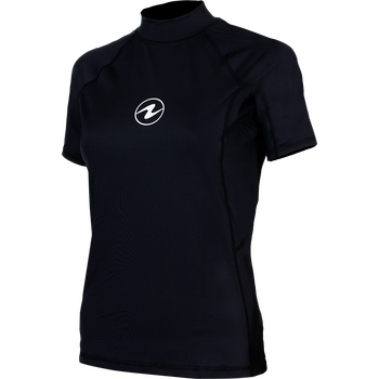 AquaLung Rashguard Slim Fit SS Womens, Black / Black, XS