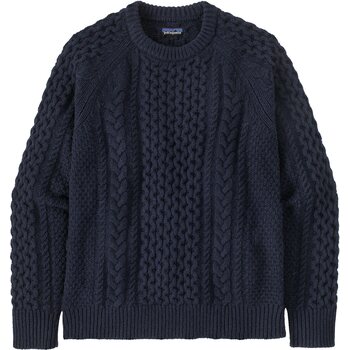 Patagonia Recycled Wool Cable Knit Crewneck Sweater, New Navy, L