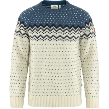 Fjällräven Övik Knit Sweater Mens, Chalk White/ Indigo Blue (113-534), S