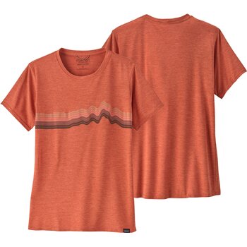 Patagonia Capilene Cool Daily Graphic Shirt Womens, Ridge Rise Stripe: Quartz Coral X-Dye, M