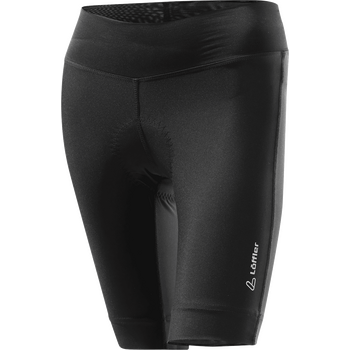 Löffler Bike Pants Tour Womens, Black w/ Green seat pad (999), 48
