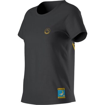 La Sportiva Climbing on the Moon T-Shirt Womens, Carbon/Giallo, M