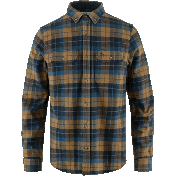 Fjällräven Singi Heavy Flannel Shirt Mens, Dark Navy / Buckwheat Brown (555-232), S