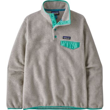 Patagonia Lightweight Synch Snap-T Pullover Womens, Oatmeal Heather w/Fresh Teal, XS