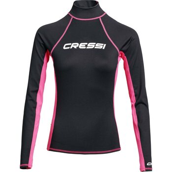 Cressi Rashguard Long Sleeves Womens, Black / Pink, XS/1 (36)