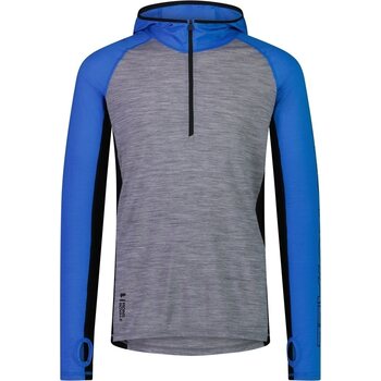 Mons Royale Temple Merino Air-Con Hood Mens, Blue Gravel, M