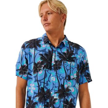 Rip Curl Barrel Killa Short Sleeve Shirt Mens, Blue Yonder, S