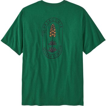 Patagonia Clean Climb Trade Responsibili-Tee Mens, Clean Climb Bloom: Gather Green, M