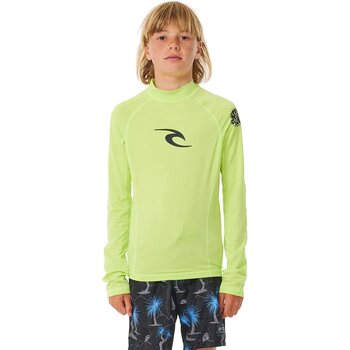 Rip Curl Brand Wave UPF Long Sleeve Boy, Lime, 16