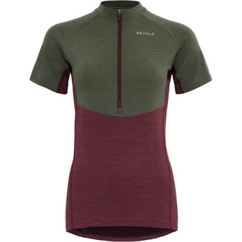 Devold Standal Tee Zip Neck Womens, Beetroot, S