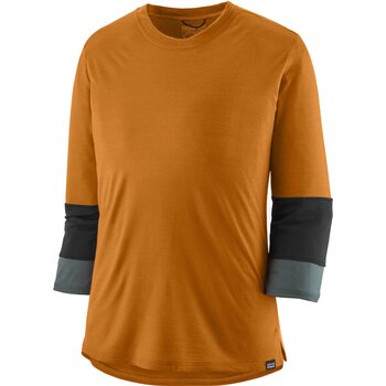 Patagonia Merino 3/4 Sleeve Bike Jersey Womens, Golden Caramel, S