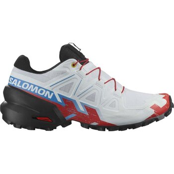 Salomon SpeedCross 6 Womens, White/Black/Fiery Red, EUR 40 2/3 (UK 7.0)