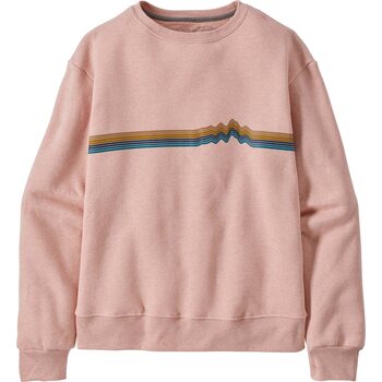 Patagonia Ridge Rise Stripe Uprisal Crew Sweatshirt Womens, Cozy Peach, L