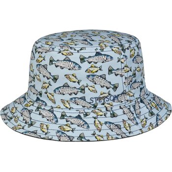 Stetson 2Sided Bucket, Blue Fish Print, 57/M