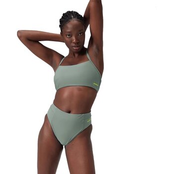 Speedo Solid Hi Waist Bottom, Soft Olive, S