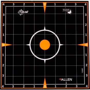 Ez Aim Adhesive Splash Sight-In Grid 8 X 8, 6 PACK, Black / Orange