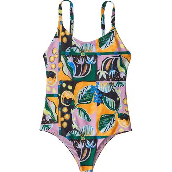 Patagonia Sunny Tide 1pc Swimsuit Womens, Island Seeds: Milkweed Mauve, L