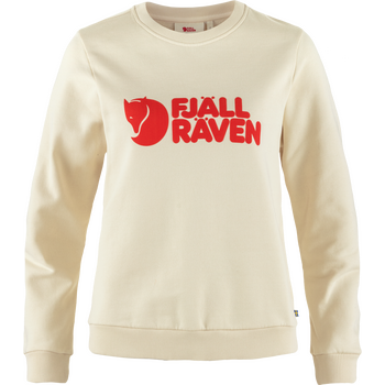 Fjällräven Logo Sweater Womens, Chalk White / Flame Orange (113-214), XS