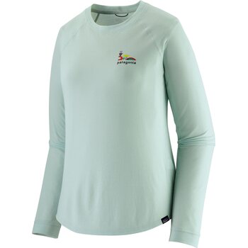 Patagonia Long-Sleeved Cap Cool Trail Graphic Shirt Womens, Lose It: Wispy Green, M