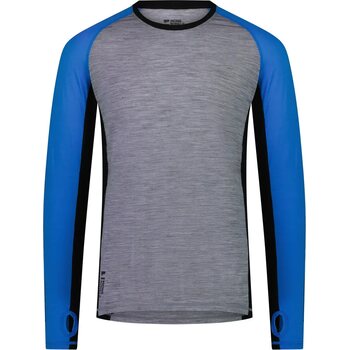 Mons Royale Temple Merino Air-Con Long Sleeve Mens, Blue Gravel, XXL