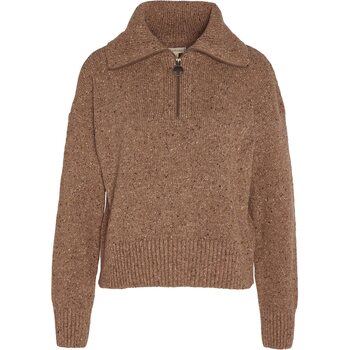 Barbour Lavensdale Half Zip Knitted Jumper Womens, Honey, XL (UK 16)