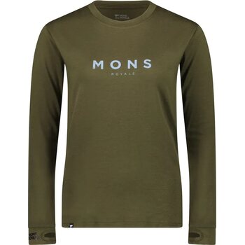 Mons Royale Yotei Classic LS Womens, Dark Olive, XS