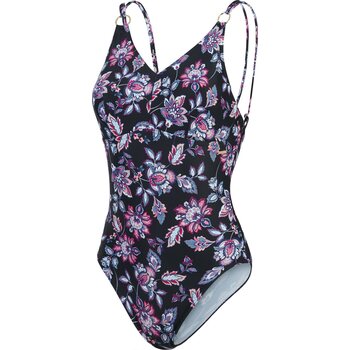 Speedo Shaping Printed Strappy 1 Piece Womens, Black, Magenta Haze, Washed Blue, 40 (EUR 44)