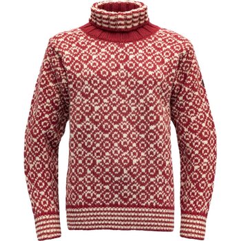 Devold Svalbard Wool High Neck, Hindberry/Offwhite, XS