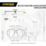 Cressi Big Eyes Evo + Alpha Ultra Dry