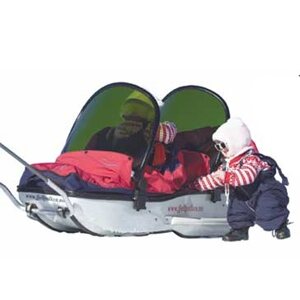 Fjellpulken Twin pulk with backrests, windscreens, rollover guard (104)