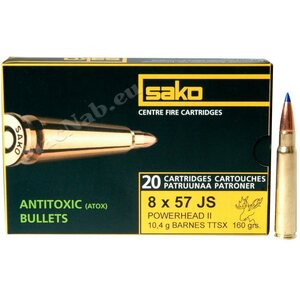 Sako 8x57 JS 10,4g / 160grs. Powerhead II 20pcs