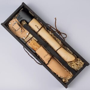 Roselli Axe, short handle + Hunting Knife, gift box edition