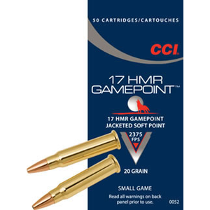 CCI .17 HMR GamePoint JSP 20gr 724 m/s 50pcs