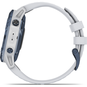 Garmin Fenix 6 Pro Solar, Mineral Blue Titanium with Whitestone Band