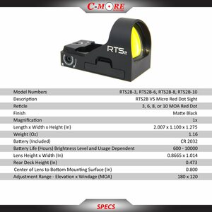 C-More RTS-2 Red Dot Sight